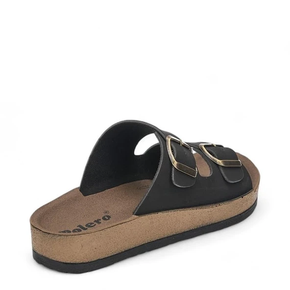 Moda Ayakkabı 26-47 Polero Kadın Siyah Terlik Ayakkabı - 5