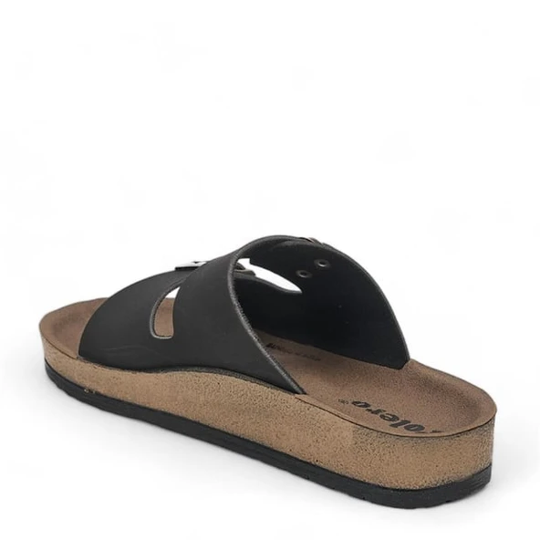 Moda Ayakkabı 26-47 Polero Kadın Siyah Terlik Ayakkabı - 4