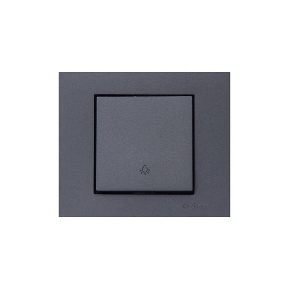 3 Adet Ovivo Grano Füme Zil Anahtarı Çerçeve Dahil (light)