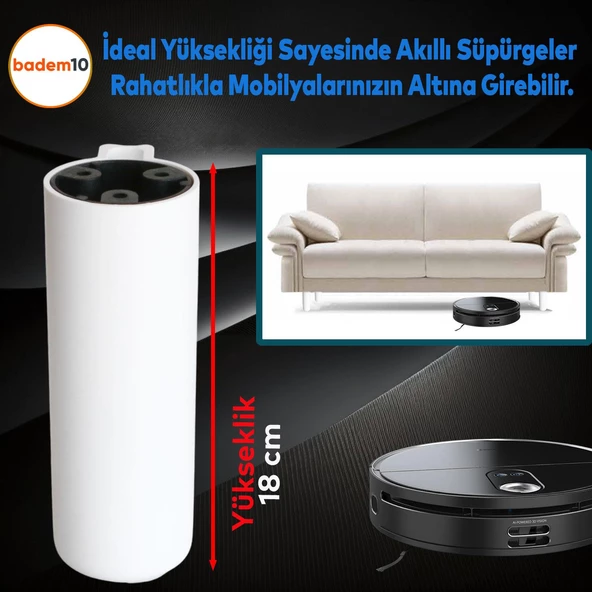 Kapsül Bohem Beyaz 18 cm Mobilya Kanepe Koltuk Baza Yükseltici Yükseltme Ayağı Ayakları 4 Adet - 4