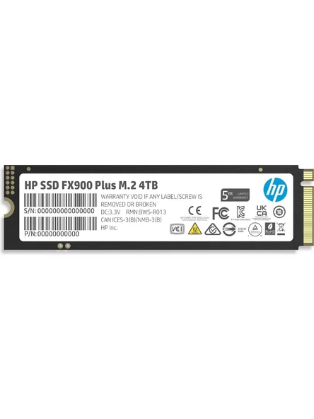 HP FX900 Plus 4TB 7400MB/s-6500MB/s Gen 4c4 PCIe Nvme M.2 SSD 7F619AA (Playstation Uyumlu)