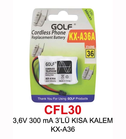 ,6V 300 mA 3’LÜ KISA KALEM KX-A36 PİL - 1