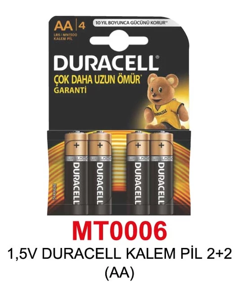 1,5V DURACELL KALEM PİL 2+2 (AA)