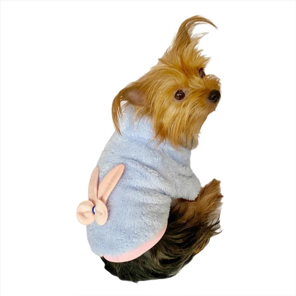 Softie Blue Bunny Kapşonlu Sweat by Kemique Köpek Kazağı - Resim 8