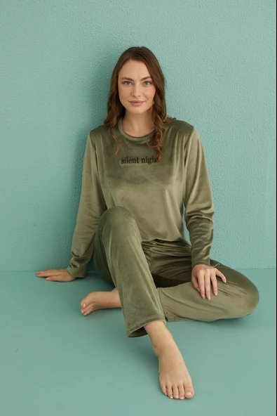 Mihra 13166-16 Kadın Kışlık Kadife Pijama Takımı
