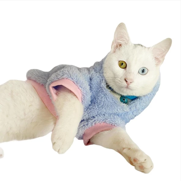 Softie Blue Bunny Kapsonlu Sweatshirt Kedi Süeteri Kedi Kıyafeti - 2