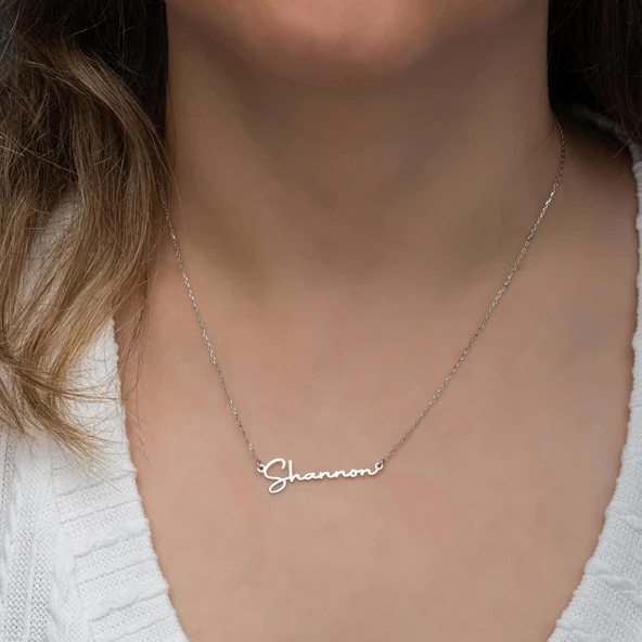 El Yazısı  925 Gümüş İsimli Kolye - Resim 7