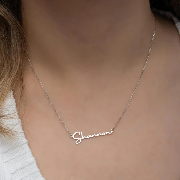 El Yazısı  925 Gümüş İsimli Kolye - Resim 4