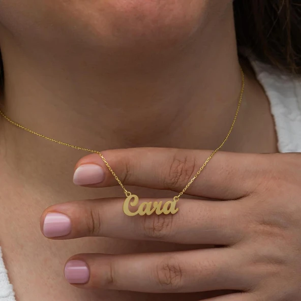 Altın Kaplama 925 Gümüş İsimli Kolye - Resim 7