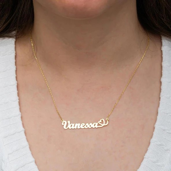 Kalpli 925 Gümüş İsimli Kolye - Resim 6