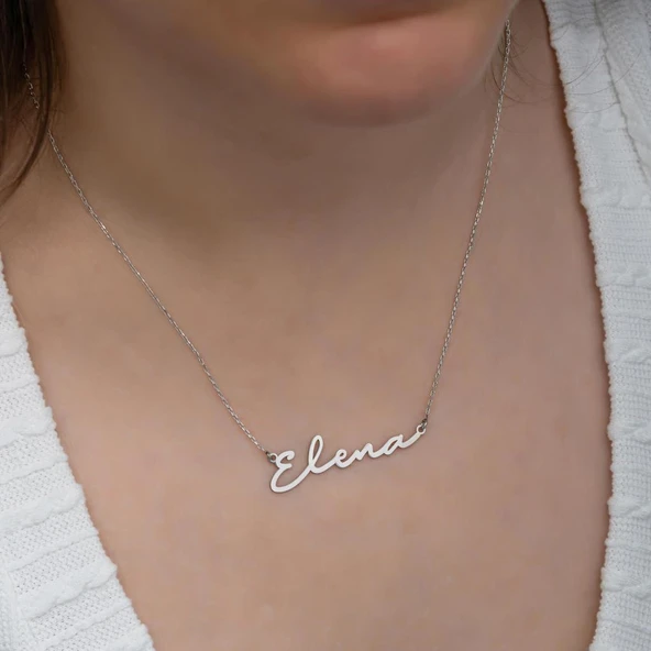 El Yazısı  925 Gümüş İsimli Kolye - Resim 5