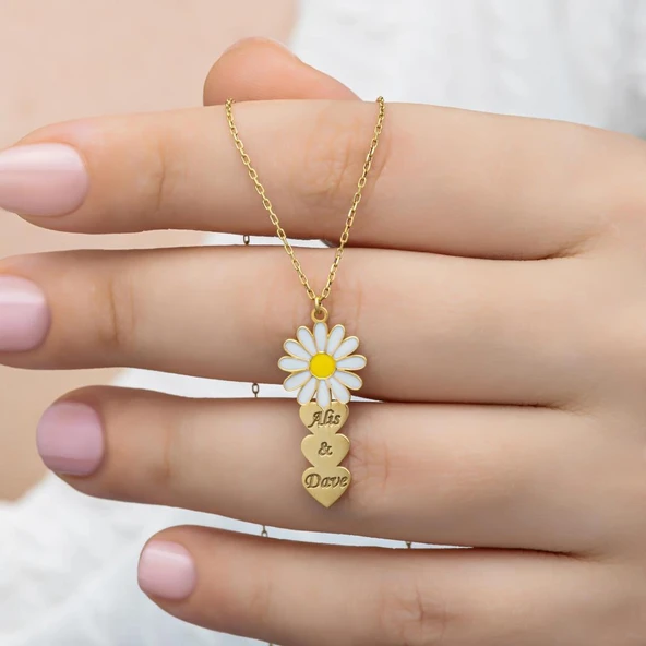 Papatya Kalpli 925 Gümüş İsimli Kolye ürün görseli 1