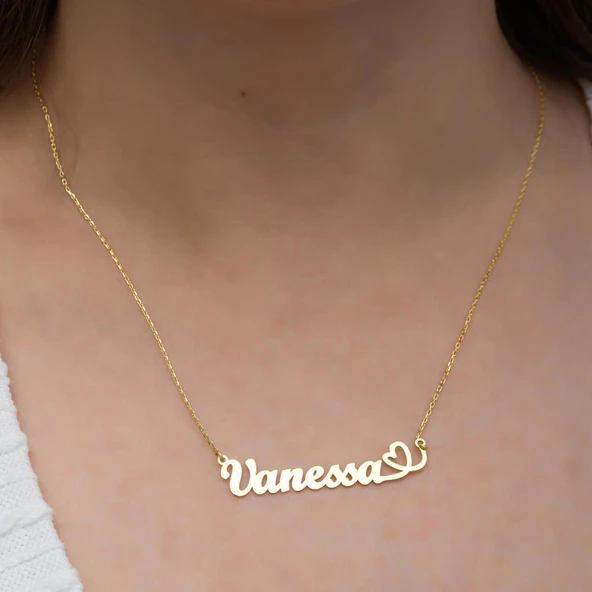 Kalpli 925 Gümüş İsimli Kolye - Resim 2