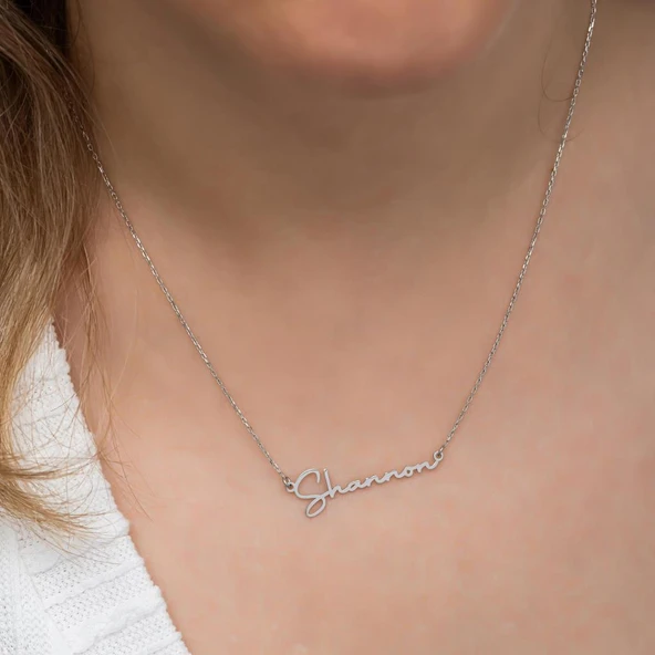 El Yazısı  925 Gümüş İsimli Kolye - Resim 5