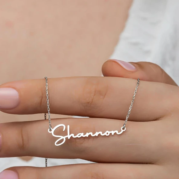 El Yazısı  925 Gümüş İsimli Kolye - Resim 3