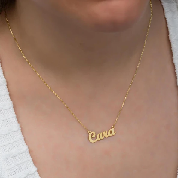 Altın Kaplama 925 Gümüş İsimli Kolye - Resim 5