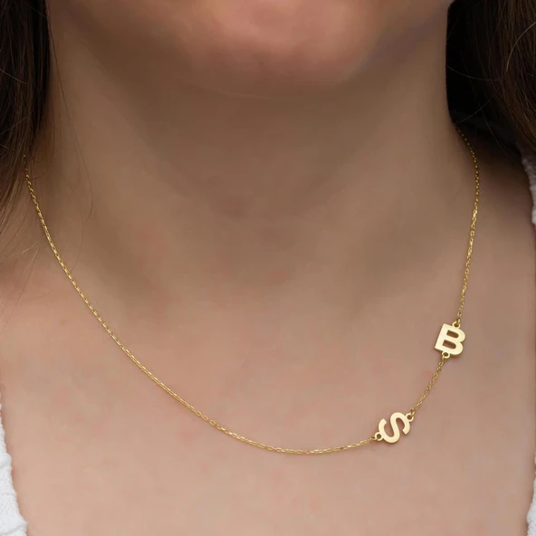 2 Harfli  925 Gümüş İsimli Kolye ürün görseli 1