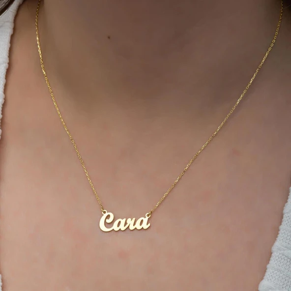 Altın Kaplama 925 Gümüş İsimli Kolye - Resim 6