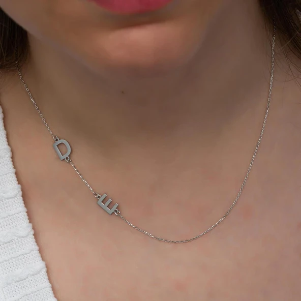 2 Harfli  925 Gümüş İsimli Kolye - Resim 6