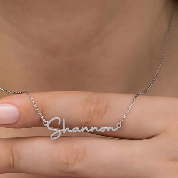 El Yazısı  925 Gümüş İsimli Kolye - Resim 2