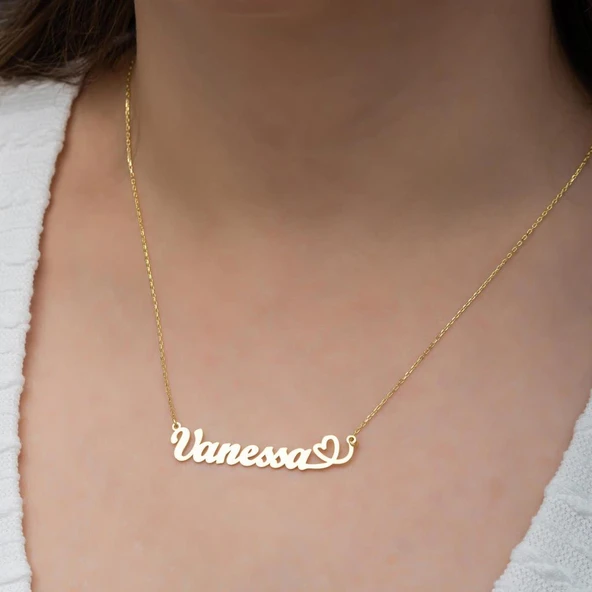 Kalpli 925 Gümüş İsimli Kolye - Resim 5