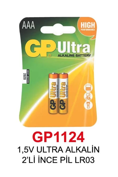 1,5V ULTRA ALKALİN 2’Lİ İNCE PİL LR03