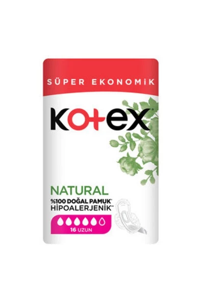 Kotex Süper Ekonomik Hijyenik Ped Natural Ultra Uzun 16'lı