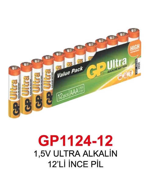 1,5V ULTRA ALKALİN 12’Lİ İNCE PİL