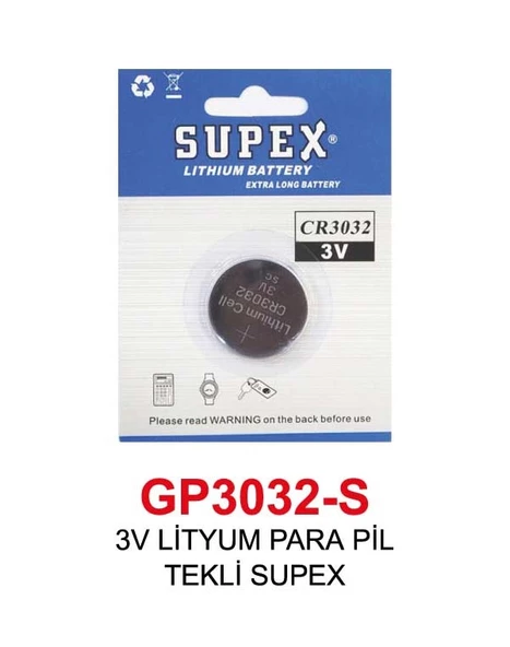 3V LİTYUM 3032-S PARA PİL TEKLİ SUPEX