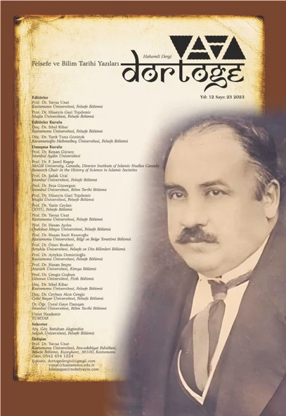 Dörtöğe Felsefe ve Bilim Tarihi Yazıları Hakemli Dergi Yıl:12 Sayı:23