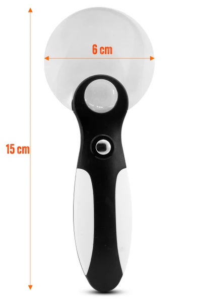 Ledli Işıklı Aydınlatmalı Büyüteç 5X - 10X Büyütme Kapasiteli El Tipi 60 mm Mercek Çerçevesiz - 2