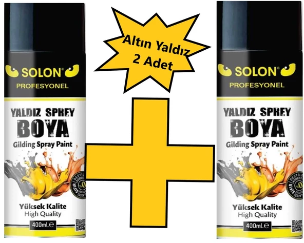 2 Adet Altın Yaldız Sprey Boya 400 Ml.