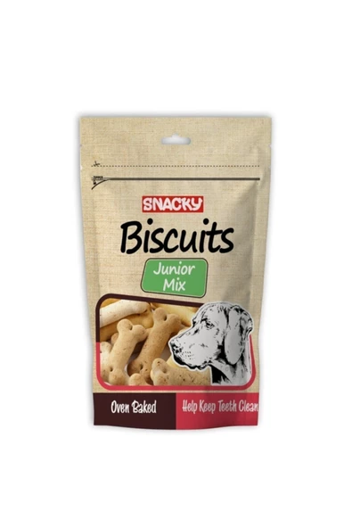 Snacky Biscuits Junior Mix Yavru Köpek Ödül Bisküvisi Köpek Ödül Maması 200gr