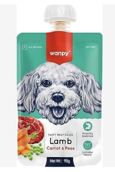 Wanpy Neo Pet Market Wanpy Taze Kuzulu Havuçlu Köpek Et Ezmesi Köpek Ödülü 90 gr. X 2 Adet