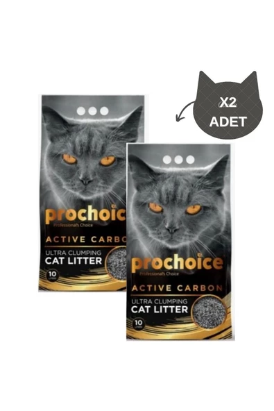 PROCHOİSE Ada Petshop Prochoice Bentonit Cat Litter Active Carbon Kedi Kumu (2 ADET-20 L)