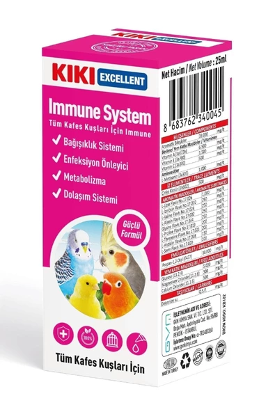 Kiki Excellent Kıkı Excellent Kuş Immune System 25 Ml. Kb102