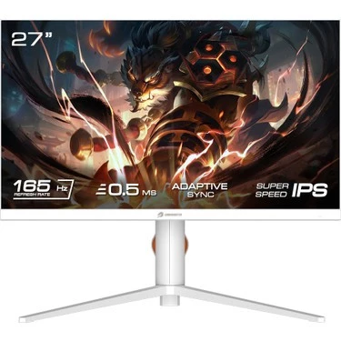 GameBooster GB-2718FFW 27"165hz 0.5ms Ss IPS Fhd 1xhdmı 2.0 , 1dp Oynar Ayak Beyaz