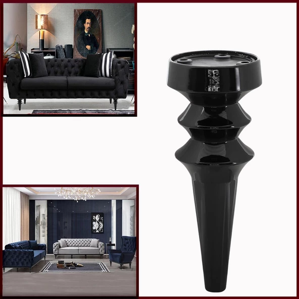 Mobilya Yükseltici Kanepe Koltuk Tv Ünitesi Baza Ayağı Zigon Orta Sehpası Ayak Ayakları 20 cm Siyah - Resim 6