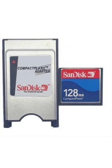 Sandisk 128 Mb Compact Flash Hafıza Kartı+Compact Flash Adatör - 2
