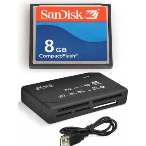 8 Gb Compact  Flash  Hafıza Kartı - Usb 2.0  Cf Kart Okuyucu - 2