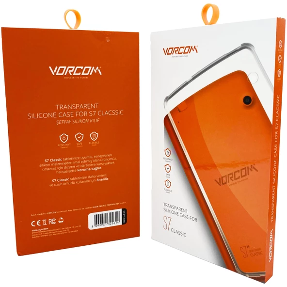 Vorcom S7 Classic 7 İnç Tablet Kılıfı Şeffaf Dayanıklı Silikon