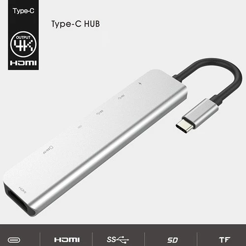 Type C Usb 3.1 7 İn1 Adaptör 4K Hmi-2*Usb 3.0 Sd-Microsd Kart Okuyucu-2*Type C - 4