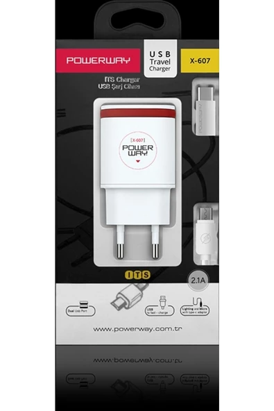 Powerway X-607 Type C-Micro-Lightning 3 İn 1 2.1 Amper Şarj Aleti - 2