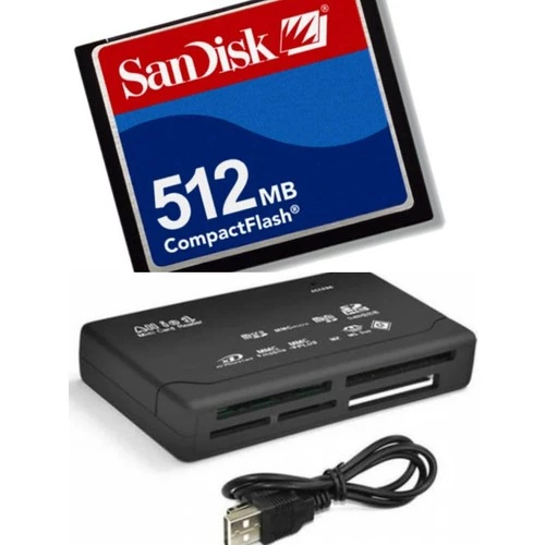 Sandisk 512 Mb Compact Flash Hafıza Kartı - Usb 2.0 Cf Kart Okuyucu