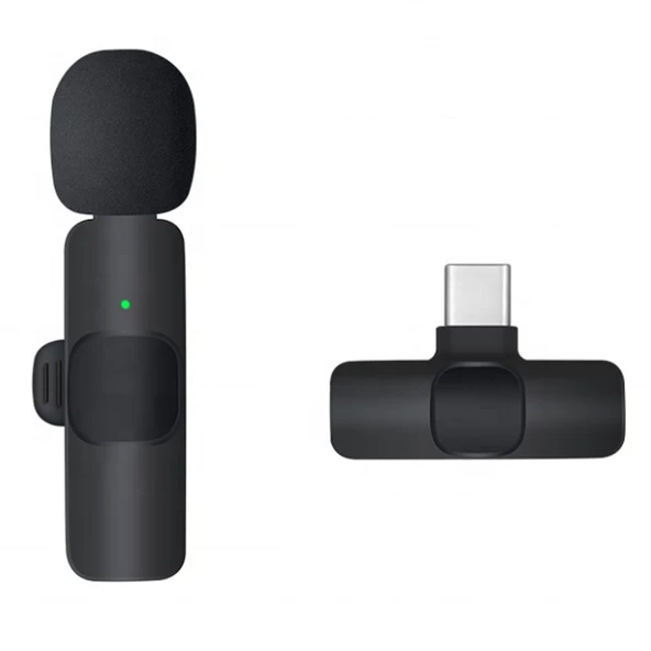 Kablosuz Tekli Lightning Ve Type Girişli Yaka Mikrofonu - 4