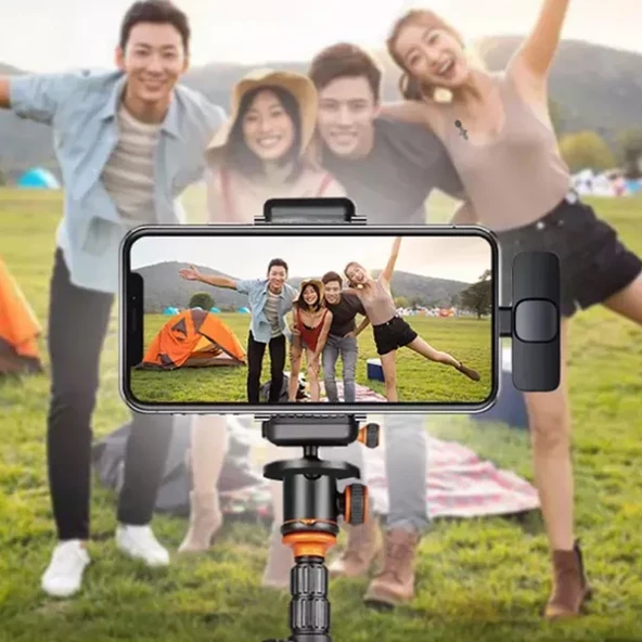 Kablosuz Tekli Lightning Ve Type Girişli Yaka Mikrofonu - 5