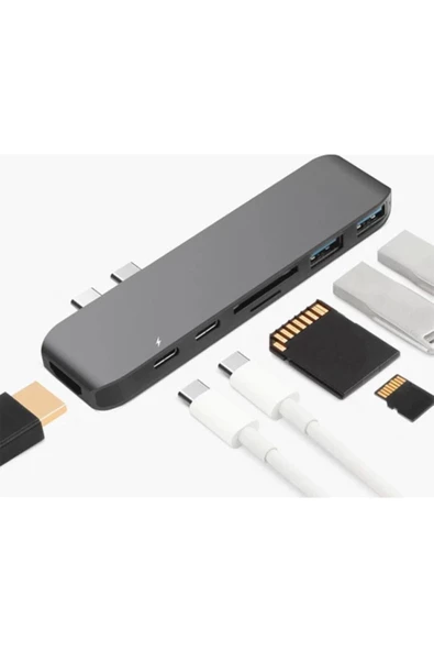 Type C 7 İn1 Macbook Uyumlu 4K Hdmi-Kart Okuyucu- 100W Type C - 5
