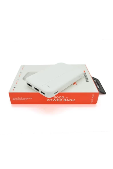 Torima 5000 Mah Beyaz Powerbank Hızlı Şarj Destekli  Trm-1005