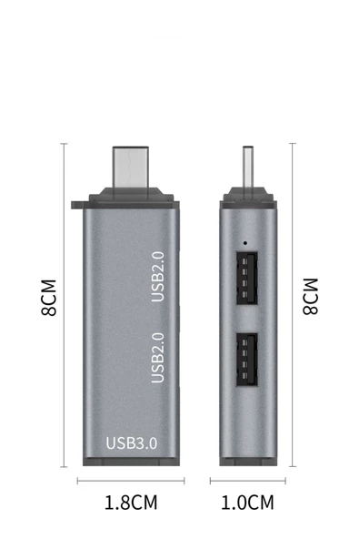 Type C 3 Port Usb Çoklayıcı 1*3.0-2*2.0 - 2