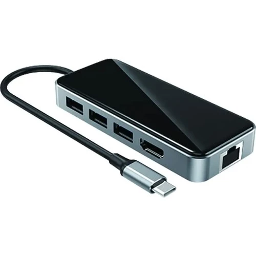 Airsky 10 İn 1 Type C Çevirici Gigabit Rj45 4K Hdmi 5* Usb 3.0